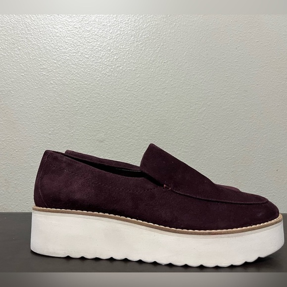 VINCE Women's Zeta Platform Loafers In Dahlia Wine Slip on Size 8.5 - Picture 2 of 9